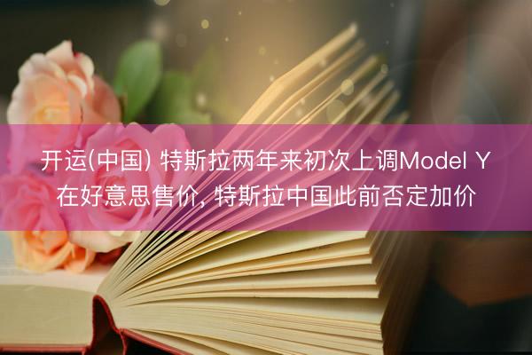 开运(中国) 特斯拉两年来初次上调Model Y在好意思售价， 特斯拉中国此前否定加价