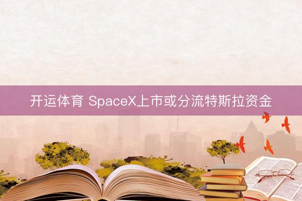 开运体育 SpaceX上市或分流特斯拉资金