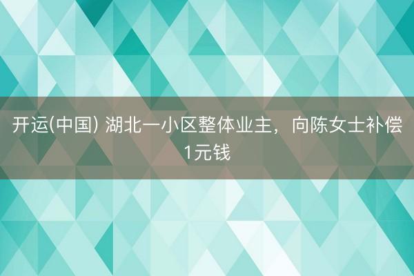 开运(中国) 湖北一小区整体业主,向陈女士补偿1元钱