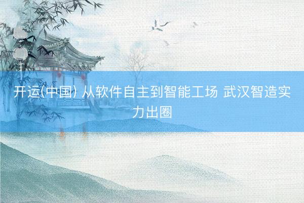 开运(中国) 从软件自主到智能工场 武汉智造实力出圈