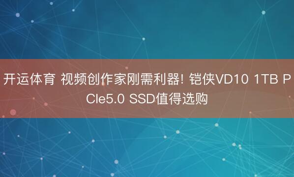 开运体育 视频创作家刚需利器! 铠侠VD10 1TB PCIe5.0 SSD值得选购
